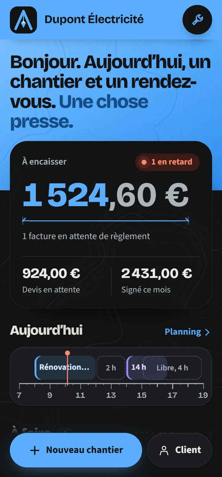 L’accueil en bleu cordeau.