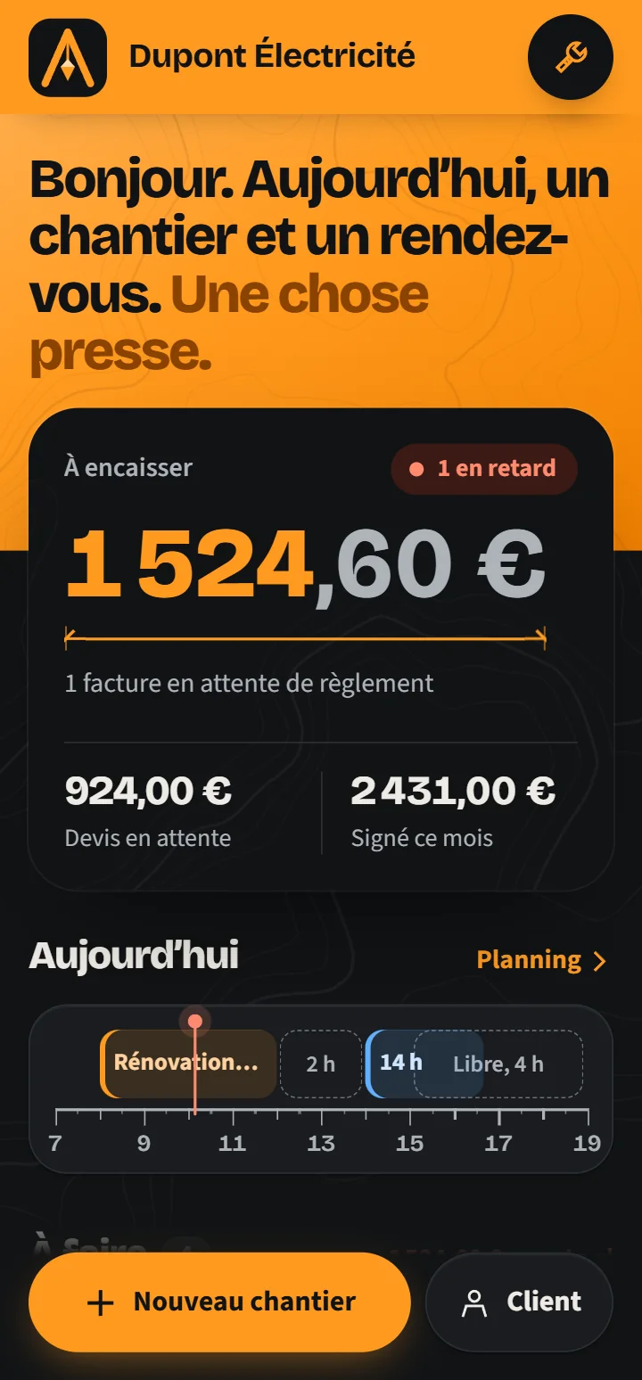 L’accueil en orange balise.