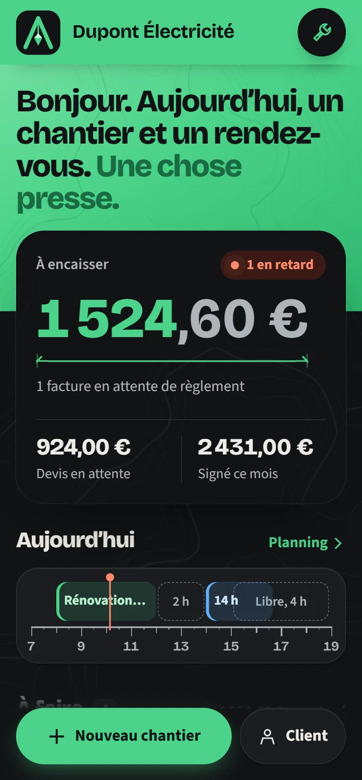 L’accueil en vert signal.